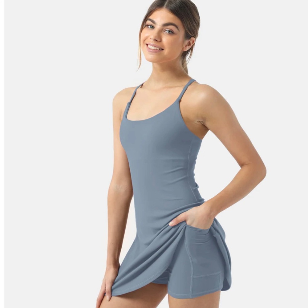 NWT- Everyday cloudful 2 in 1, exercise dress. Built in shorts